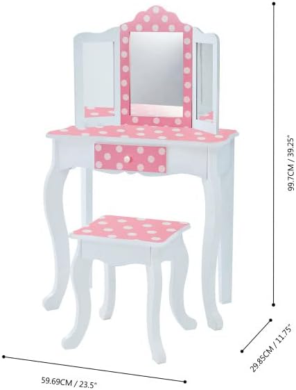Polka Dot Kids Wooden Vanity Set