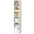 White Slim 6-Tier Door Bookcase