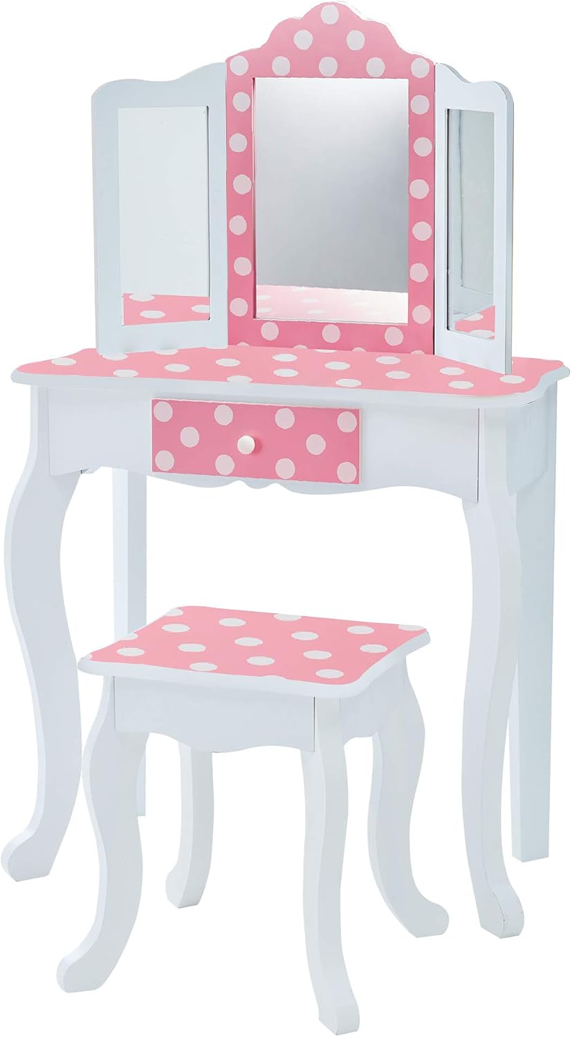 Polka Dot Kids Wooden Vanity Set