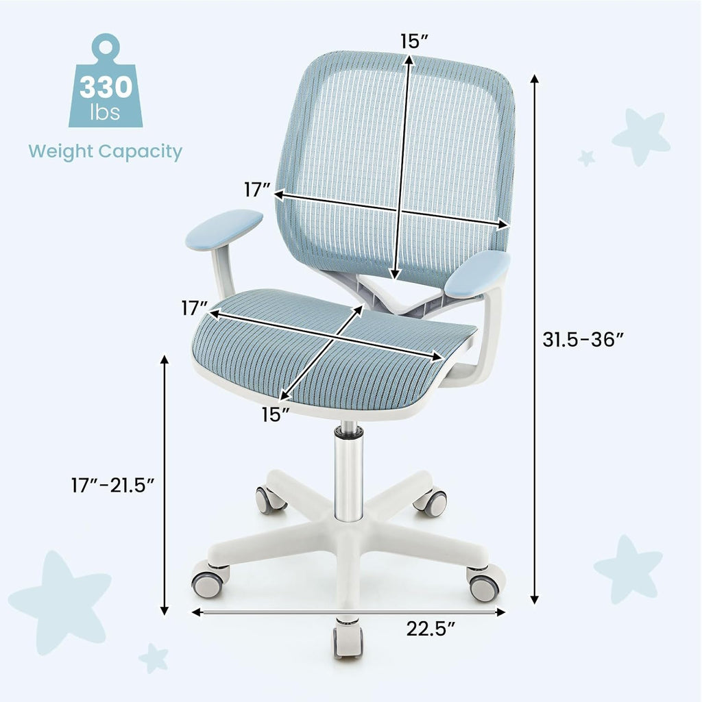 Mesh Adjustable Armrest Kids Chair