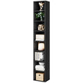 Black Slim 8-Tier Corner Bookshelf