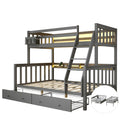 LED Charging Twin Over Full Bunk Bed