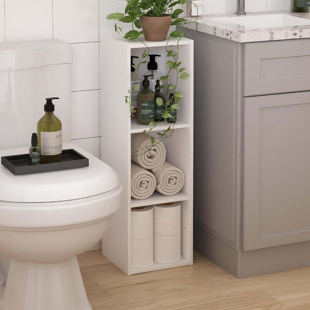 White 3-Tier Narrow Book Shelf
