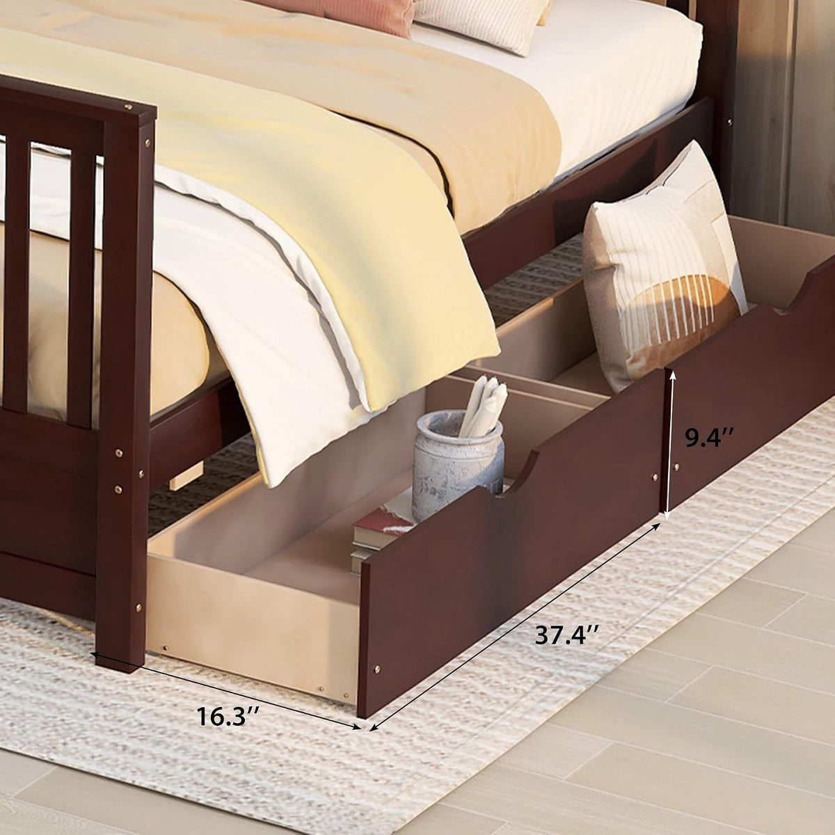 Espresso Twin Over Full Storage Bunk Bed