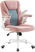 Pink Fleece Mesh Swivel Desk Chair