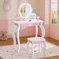 White Lighted Kids Vanity Desk Set