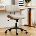 White Leather Adjustable Office Chair