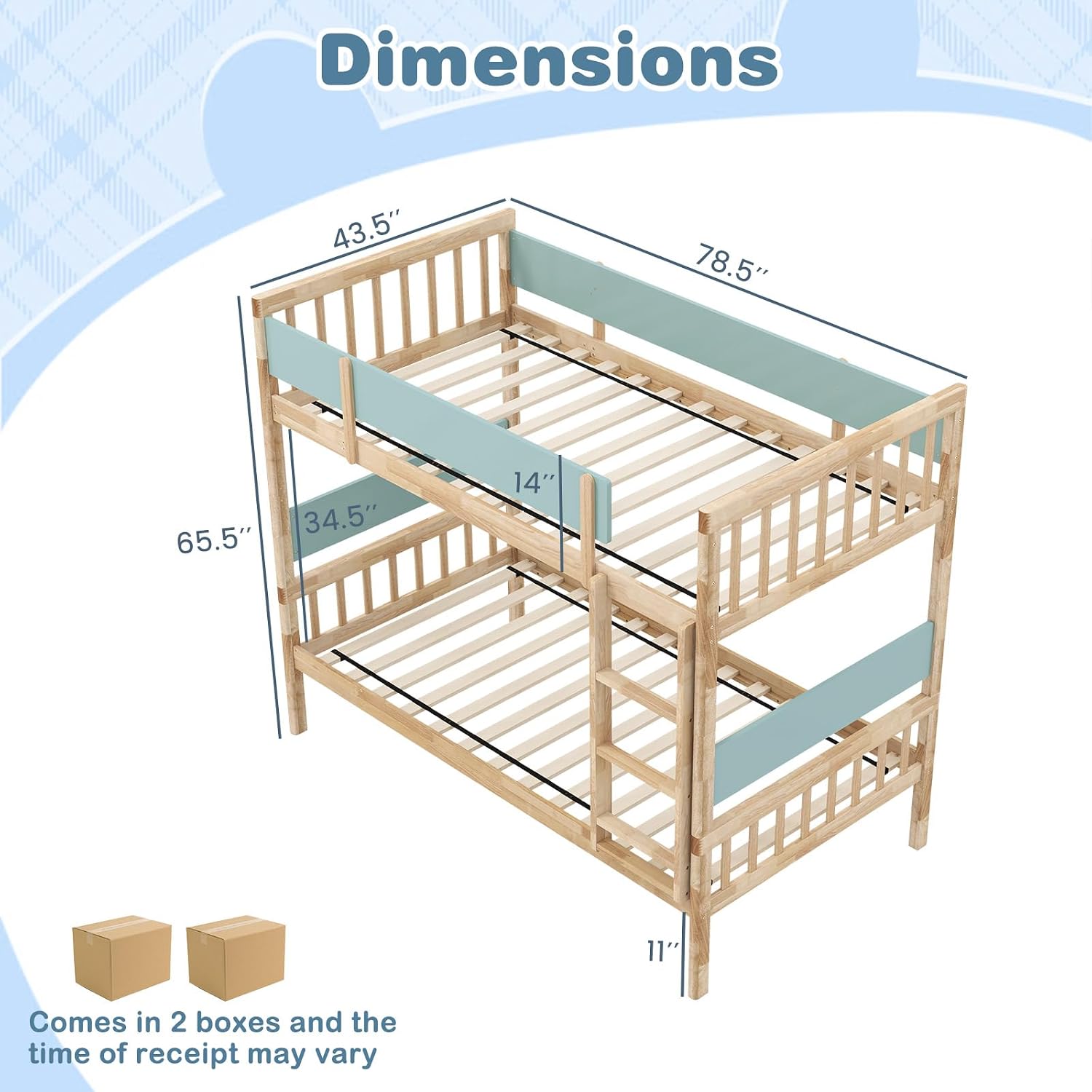 Natural Twin Over Twin Convertible Bunk Bed