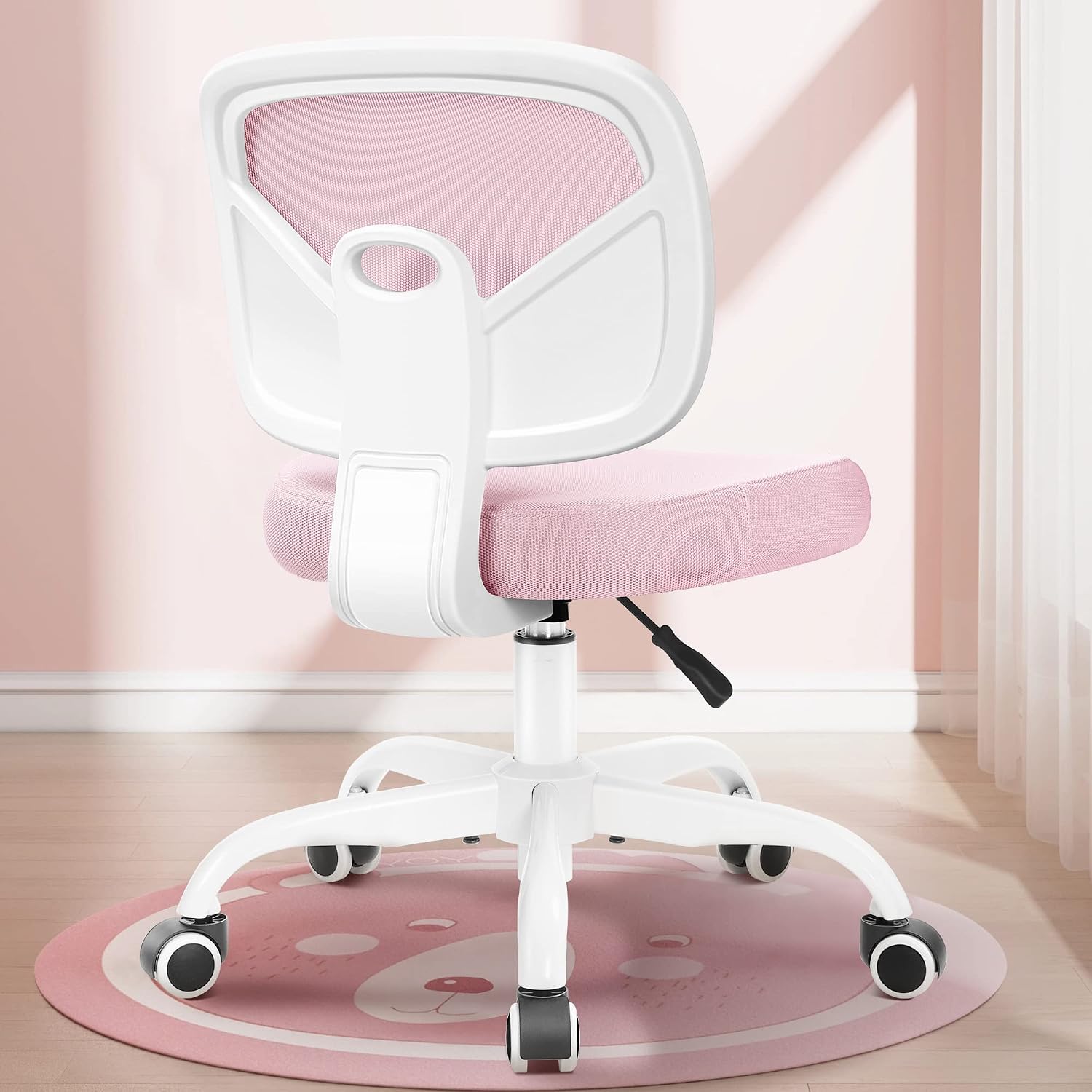 Pink Mesh Adjustable Kids Desk Chair