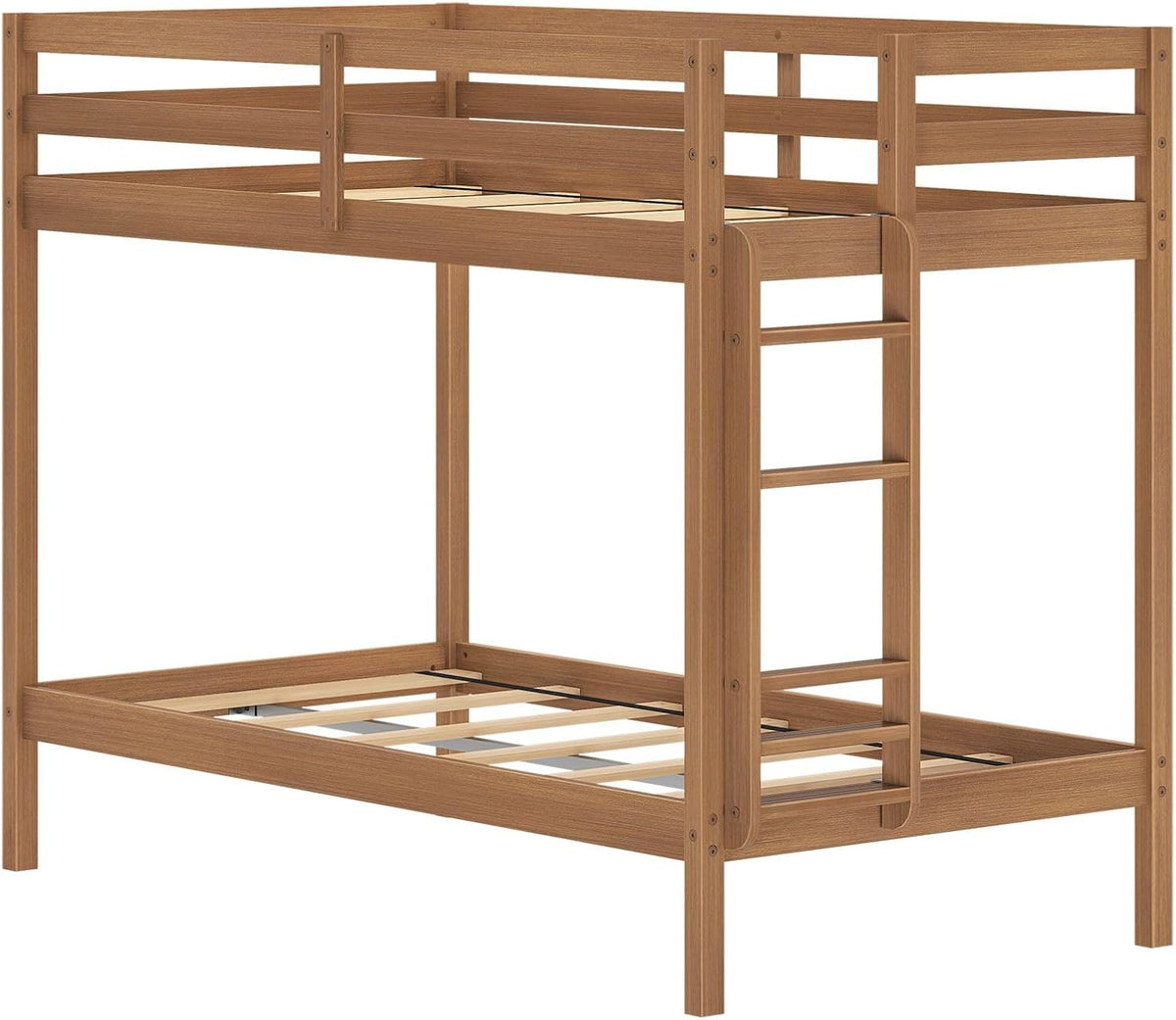 Pecan Twin Over Twin Wood Bunk Bed