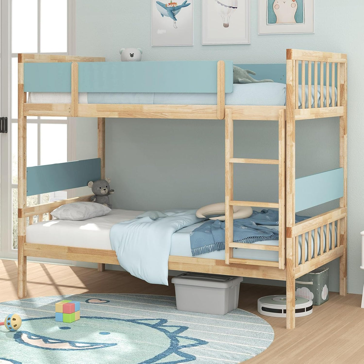 Natural Twin Over Twin Convertible Bunk Bed