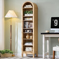 Natural Arched 8-Tier Wood Bookshelf