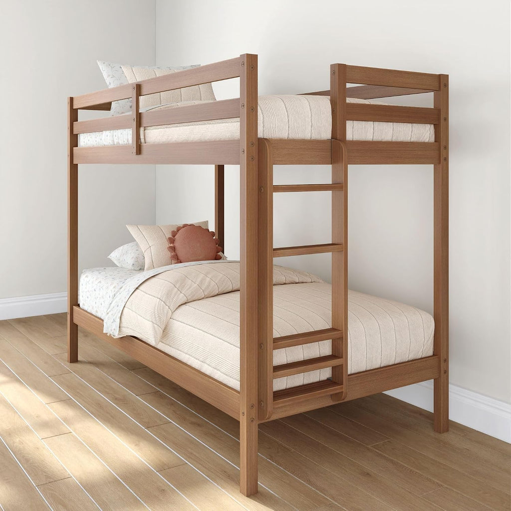 Pecan Twin Over Twin Wood Bunk Bed