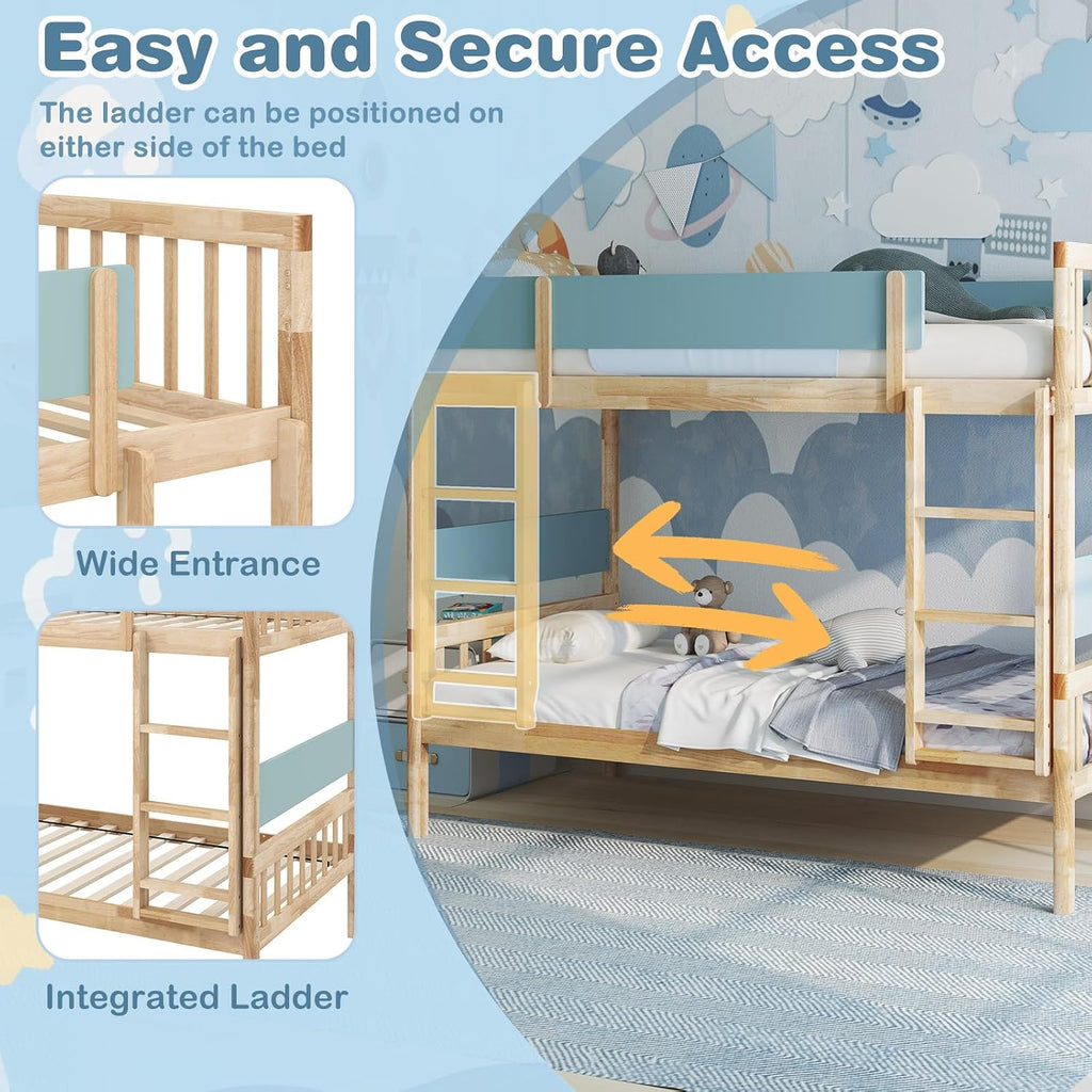 Natural Twin Over Twin Convertible Bunk Bed