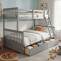 Grey Twin Over Full Storage Bunk Bed