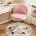 PU Adjustable Round Rolling Vanity Chair