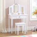Gold Bow Wooden Kids Vanity Set
