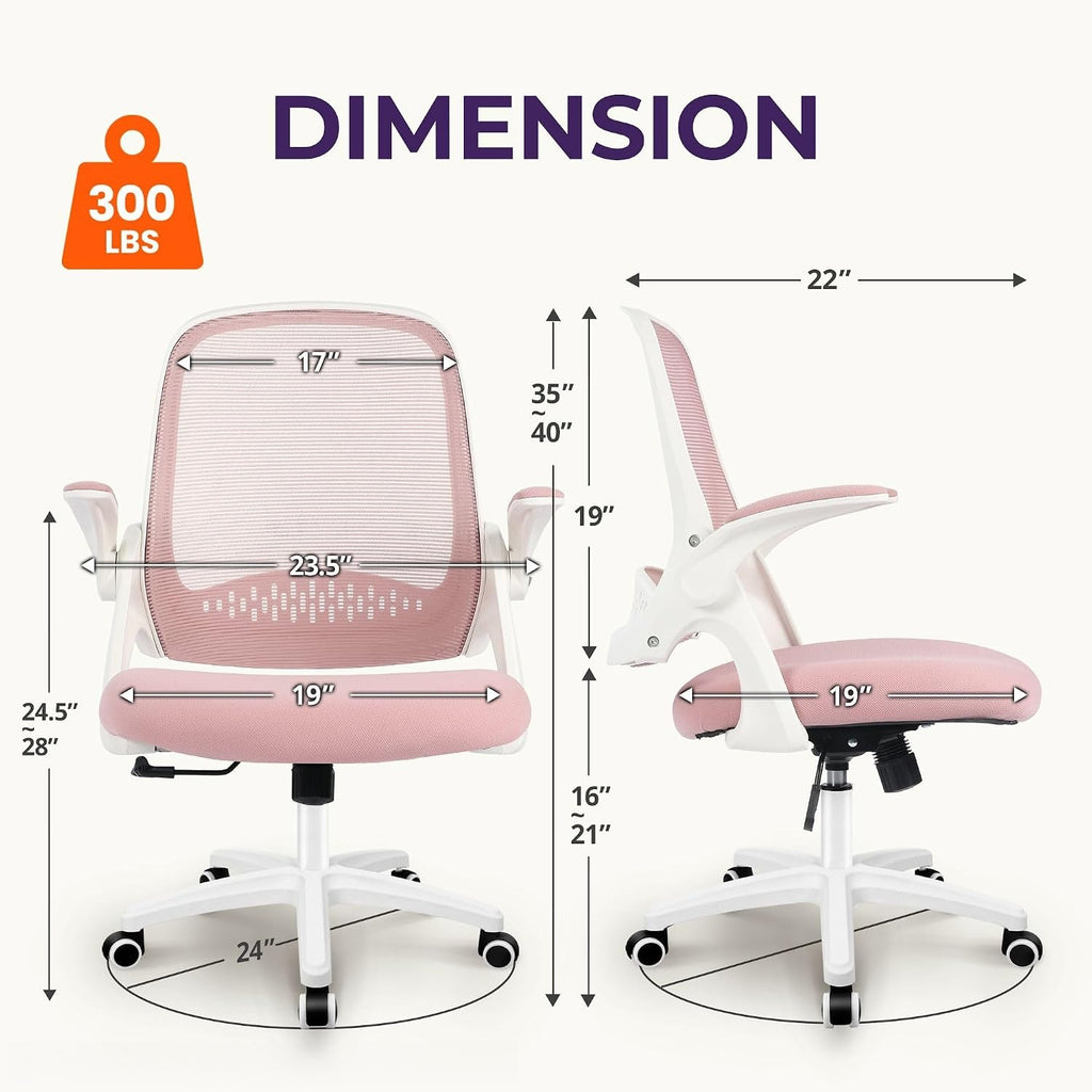 Pink Mesh Ergonomic Office Chair